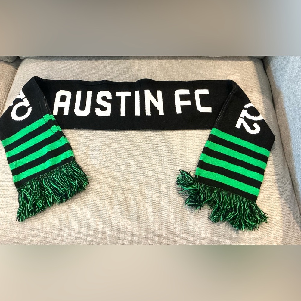 Austin FC Scarf Game Day Scarf w/Fringe. Verde (Green) & Black OS 60” X 7” NWOT